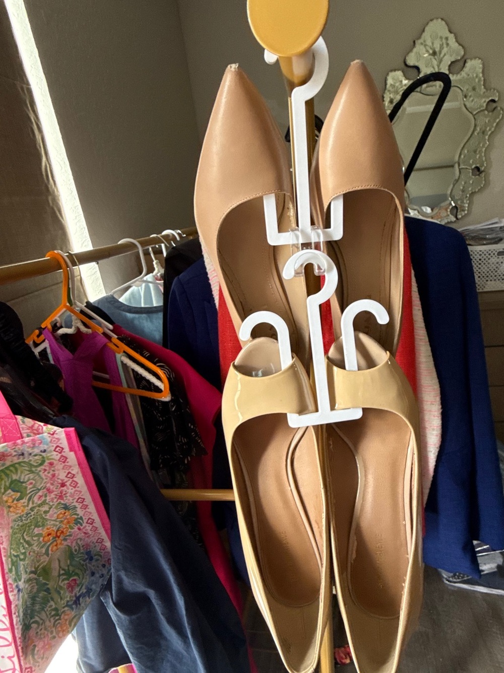 Shoe hangers — set of two in white